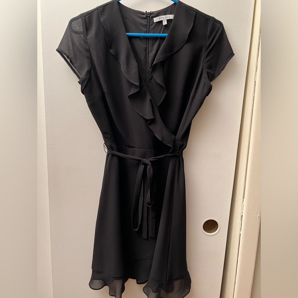 NWOT Naked Zebra ruffle faux wrap dress. Size S.